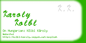 karoly kolbl business card